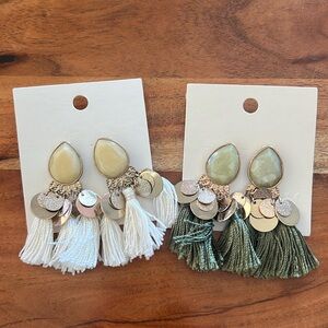 📫BUY 2 for $20 📫 H&M tassle earrings Bundle Green and White